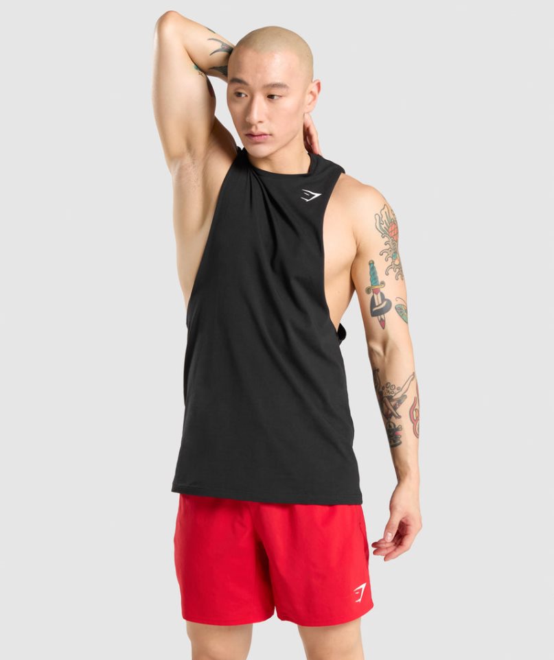 Podkoszulki Gymshark Critical Drop Arm Męskie Czarne | PL 615LCG